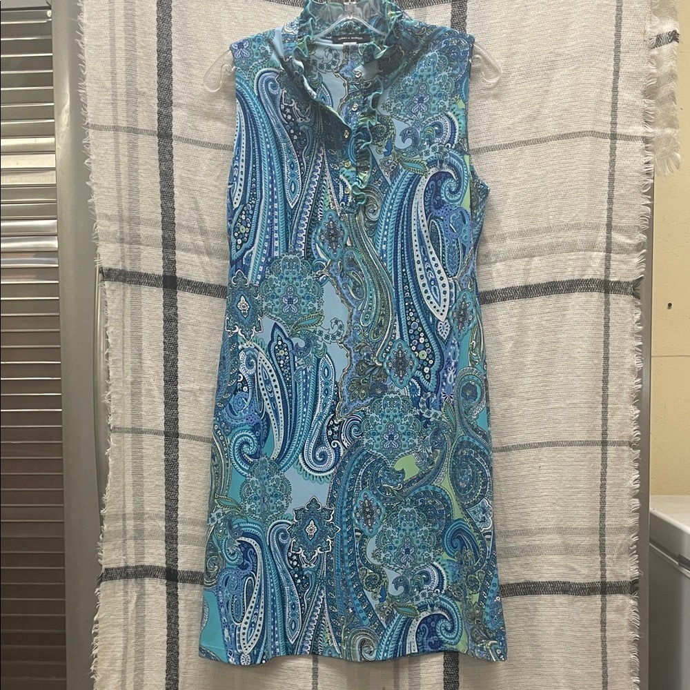 Tommy Hilfiger Teal Paisley Midi Dress